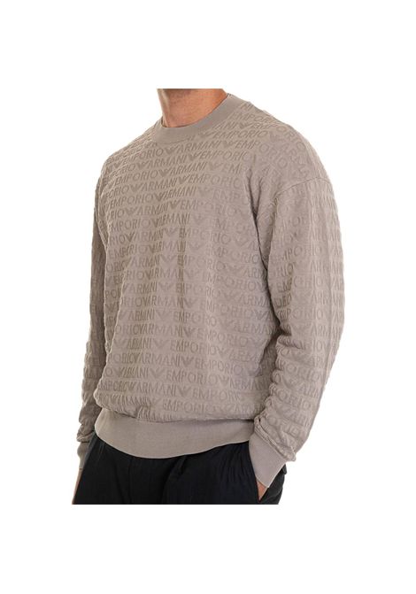 Maglione in cotone jacquard lettering all over EMPORIO ARMANI | Maglie | 3D1MXX 1MQGZ0650
